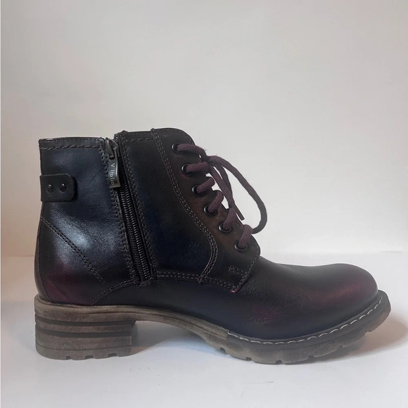 V Italia Red/Black Metallic combat boots 37 - Picture 6 of 9